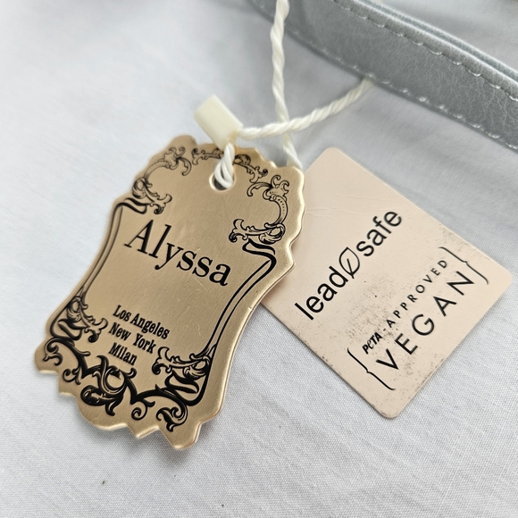 Alyssa light blue gray triple zip pockets crossbody bag - Picture 8 of 16